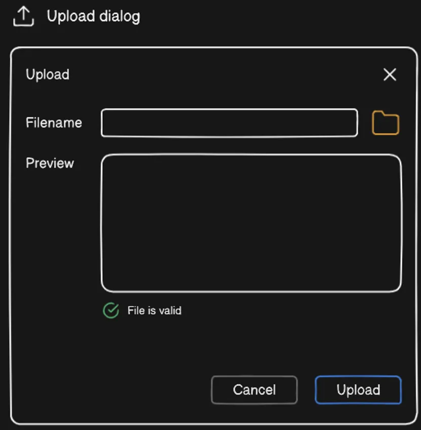 Dialog - Upload file